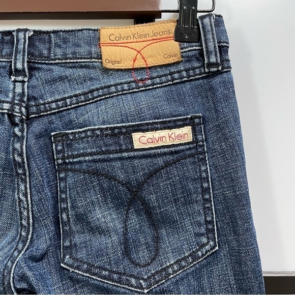 𝅺[26/32] Vintage Calvin Klein Bootcut Dark Wash Low-Rise Denim Jean Women’s - Picture 8 of 14